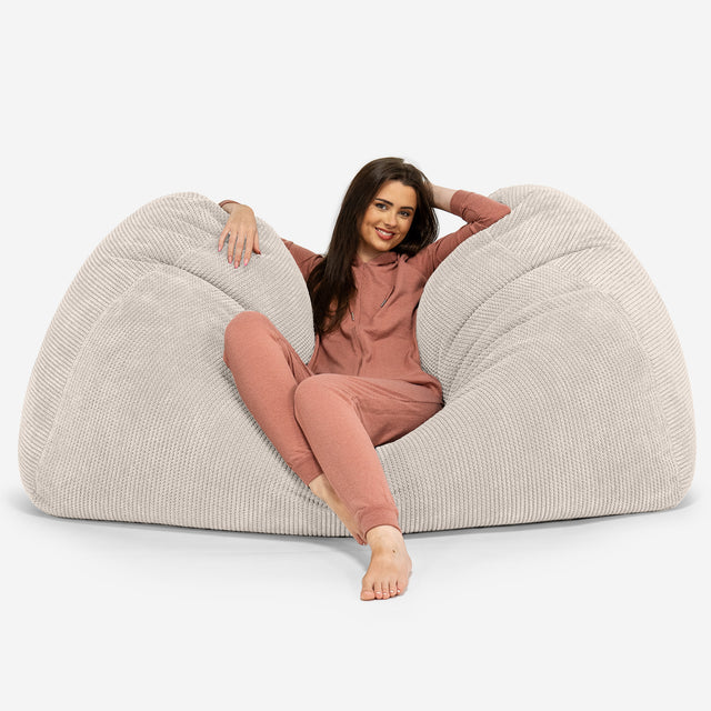 Pouf Fauteuil Design - Côtelé Gris Acier 3776