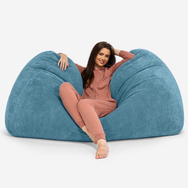 Pouf Fauteuil Design - Côtelé Gris Acier 4311