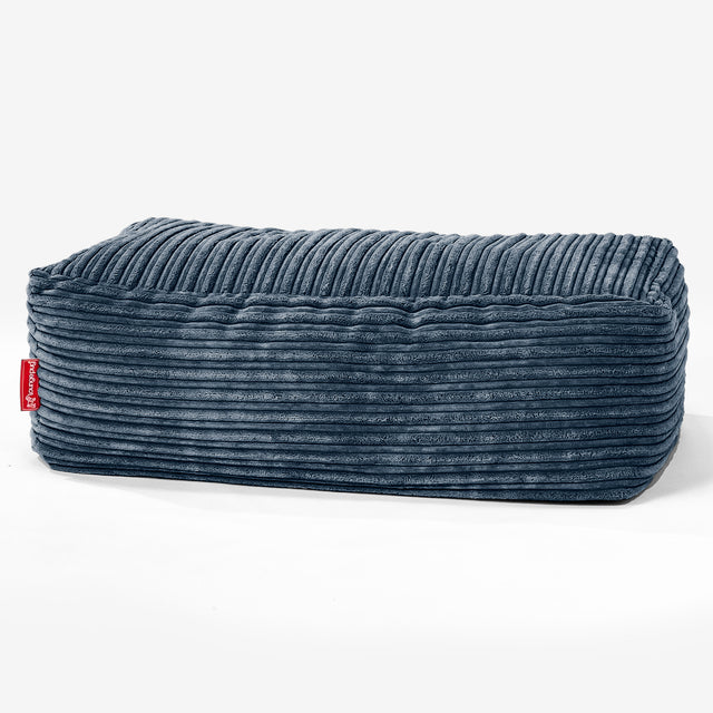 Gros Pouf Repose Pied - Côtelé Bleu Marine 01