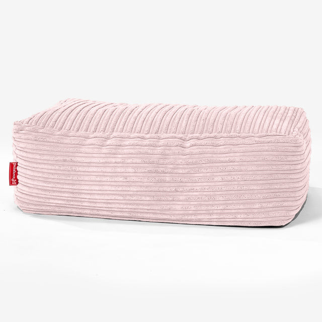 Gros Pouf Repose Pied - Côtelé Rose 01