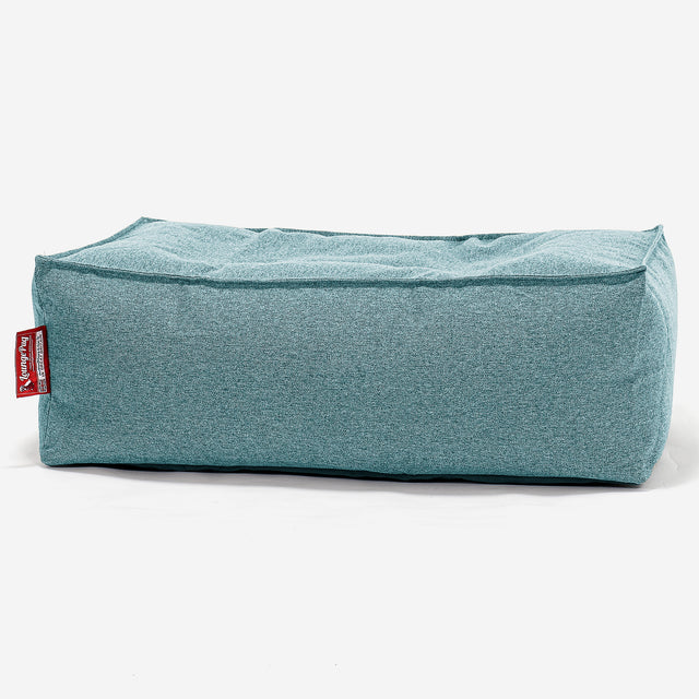 Gros Pouf Repose Pied - Interalli Laine Aqua 01