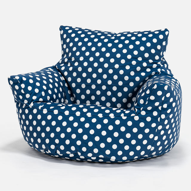 Fauteuil Pouf Bambin 1-3 ans - Imprimé Bleu à Pois 01