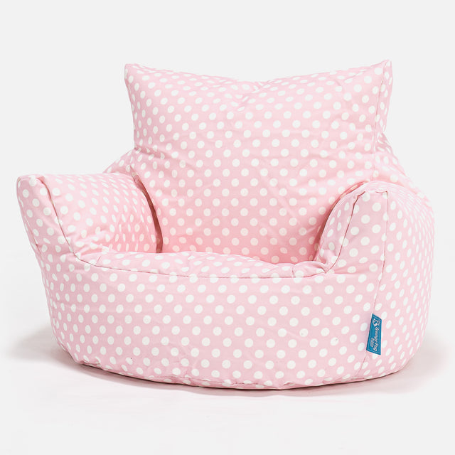 Fauteuil Pouf Bambin 1-3 ans - Imprimé Rose à Pois 01