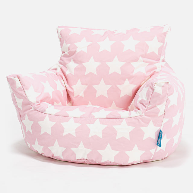 Fauteuil Pouf Bambin 1-3 ans - Imprimé Rose étoile 01