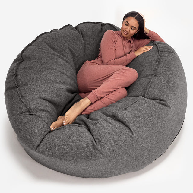 Canapé Pouf Géant Grande Mammouth - Interalli Laine Gris 01