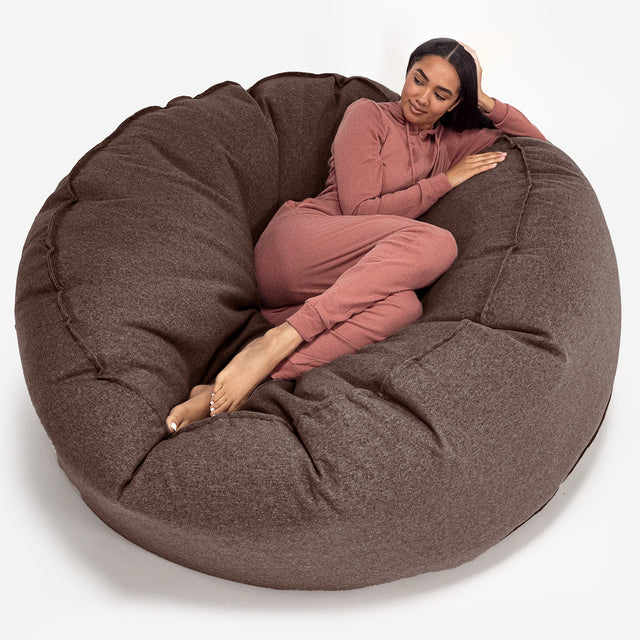 Canapé Pouf Géant Grande Mammouth - Interalli Laine Marron 01