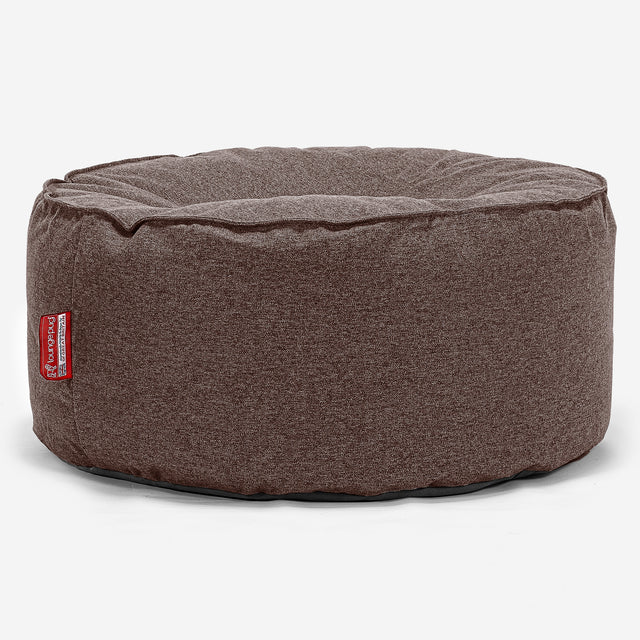 Pouf Design Rond - Interalli Laine Marron 01