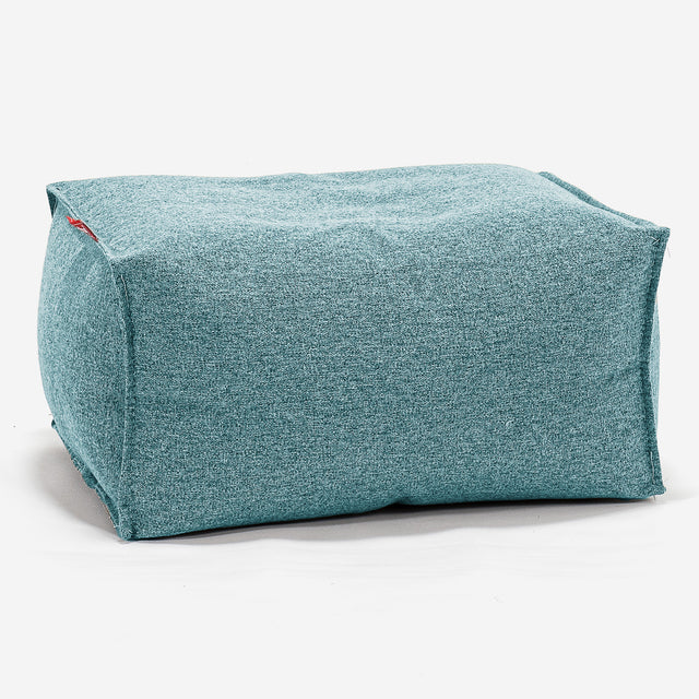 Pouf Repose Pied - Interalli Laine Aqua 01