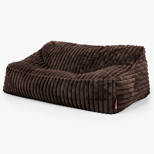 Le Canapé Pouf Doudou - Velours Côtelé Ultra Pelucheux Marron Meuse 02