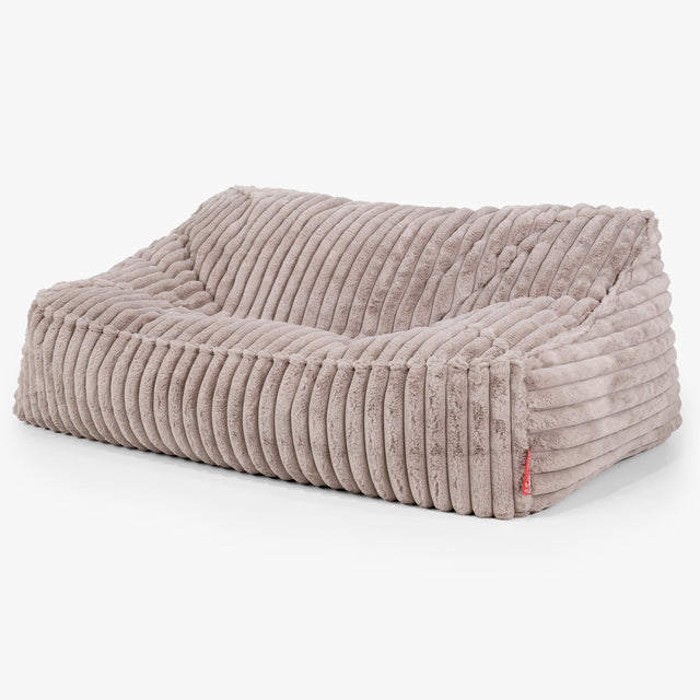 Le Canapé Pouf Doudou - Velours Côtelé Ultra Pelucheux Vison 02