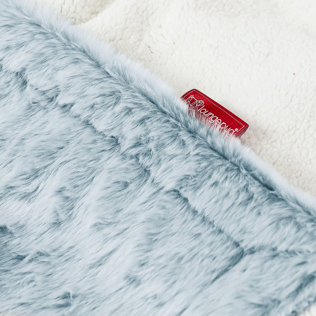 Plaid / Couverture Sherpa - Fausse Fourrure Lapin Bleu Pastel 02