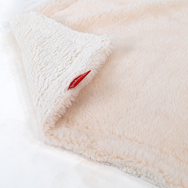 Plaid / Couverture Sherpa - Fausse Fourrure Nounours Crème 03