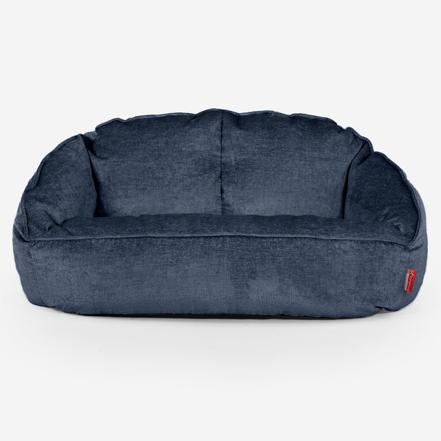 Pouf Canapé Bubble - Chenille Bleu Marine 01