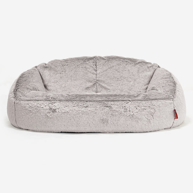 Pouf Canapé Bubble - Fausse Fourrure Lapin Gris clair 01