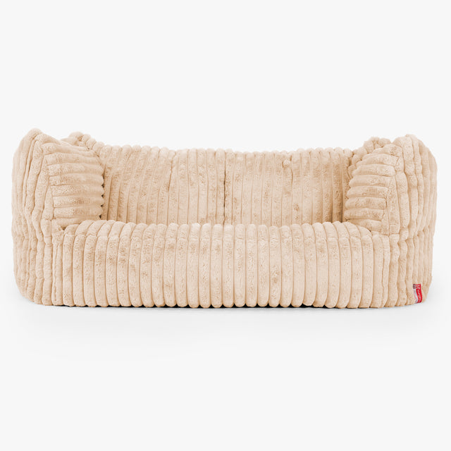 Pouf Canapé Ruben - Velours Côtelé Ultra Pelucheux Pêche 01