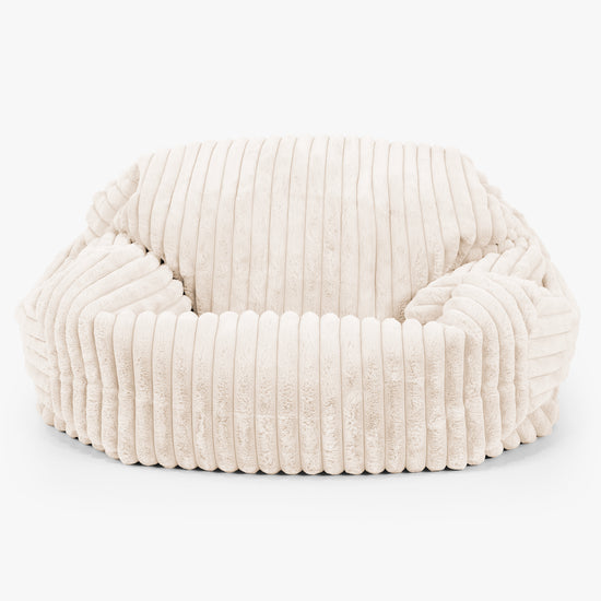 Pouf Canapé Sabine - Velours Côtelé Ultra Pelucheux Crème 01