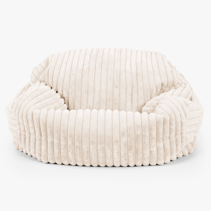 Pouf Canapé Sabine - Velours Côtelé Ultra Pelucheux Crème 01