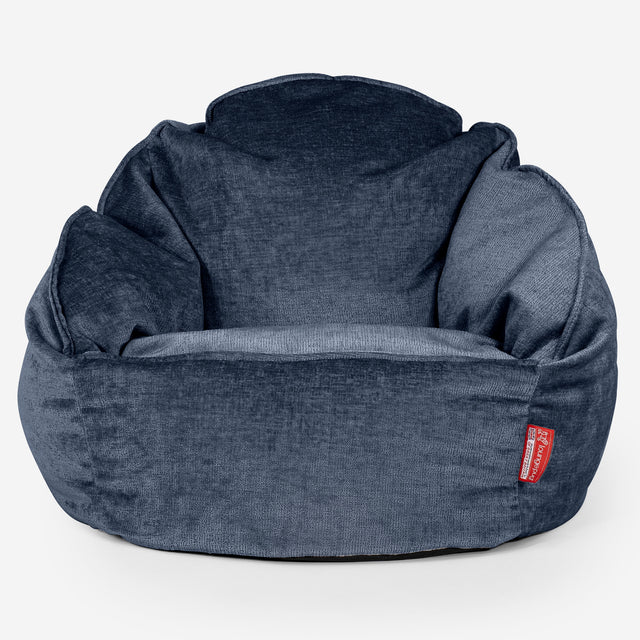 Pouf Chaise Bubble - Chenille Bleu Marine 01