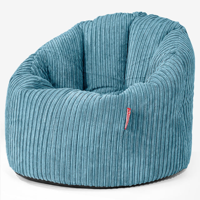 Pouf Chaise Design - Côtelé Mer Égéé 01