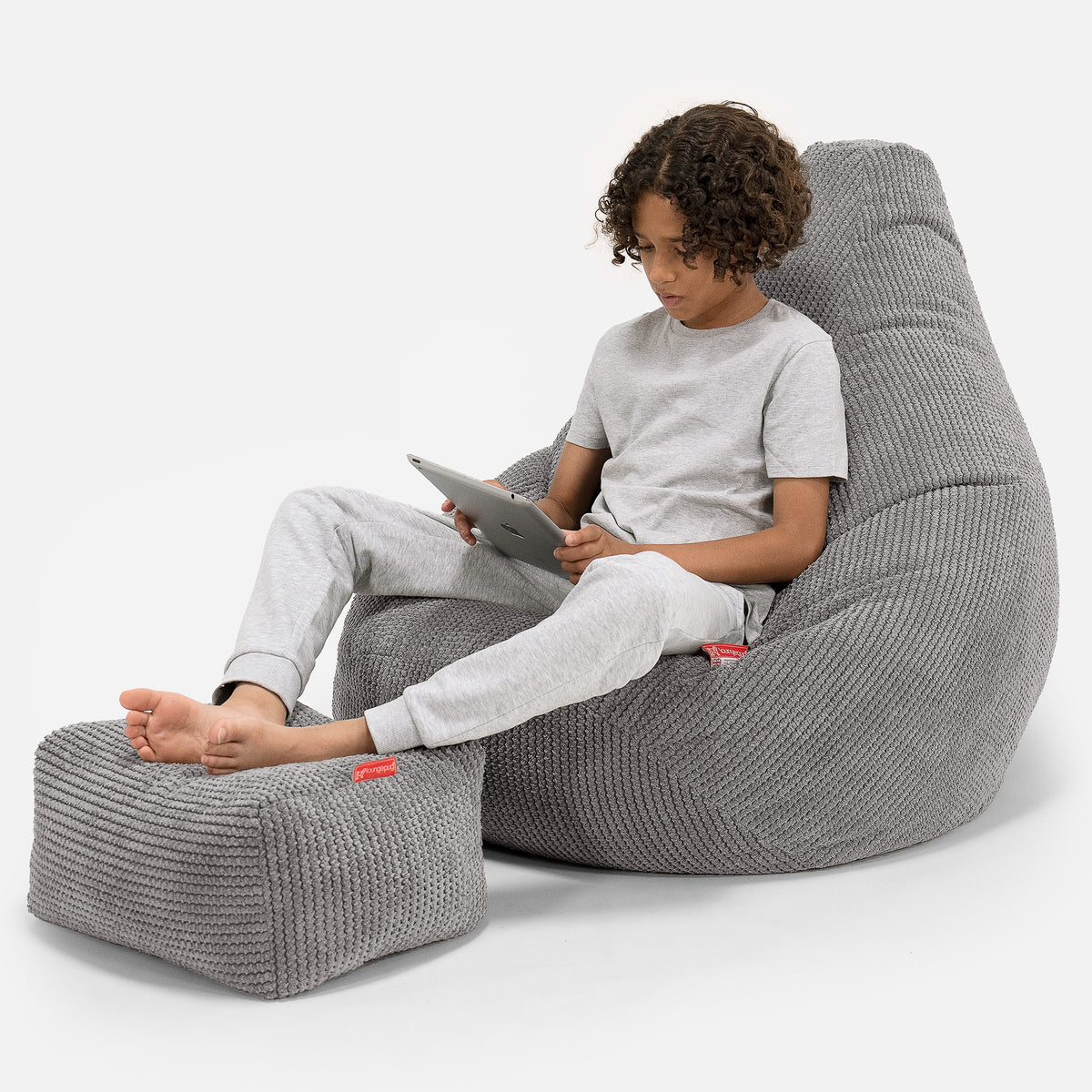 Lounge Pug Pouf Chaise Gamer Pompon Anthracite Pouf Gamer Relaxation– Big  Bertha Original FR
