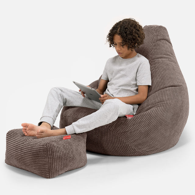 Pouf Gamer pour Enfant 6-14 ans - Pompon Chocolat 01