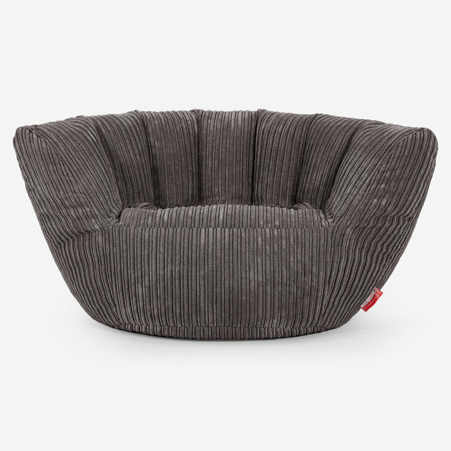 Pouf Charles Vintish - Côtelé Anthracite 01