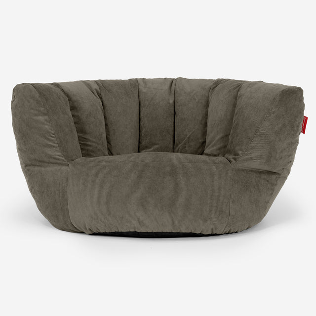 Pouf Charles Vintish - Velours Côtelé Fin Olive 01