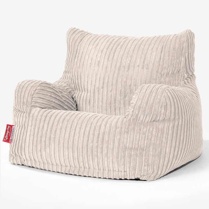 Pouf Fauteuil Design - Côtelé Ivoire 01