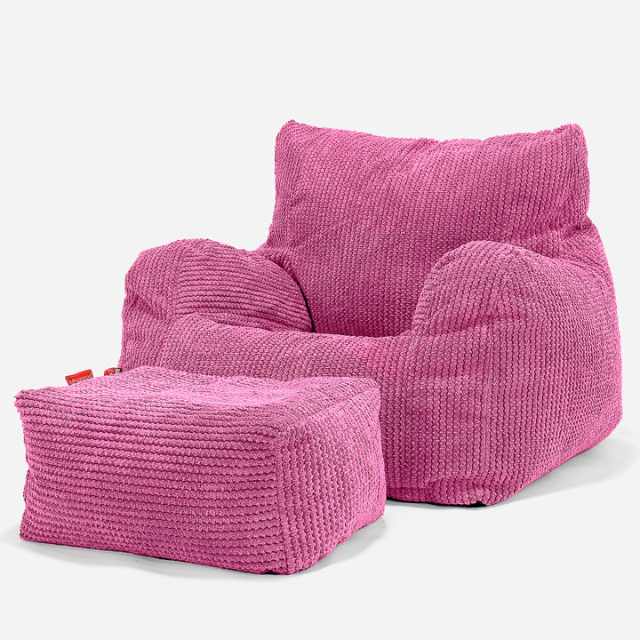 Pouf Fauteuil Design - Pompon Rose 02