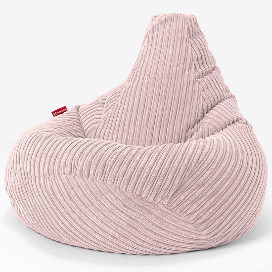 Pouf Poire Gamer - Côtelé Rose 02