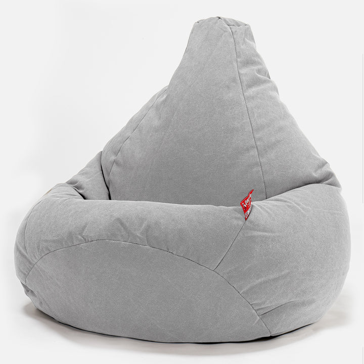 LOUNGE PUG - Pouf Poire Gamer - Poire - Stonewashed Gris