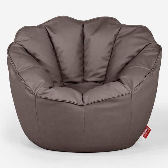 Pouf Fauteuil Natalia Sacco - Cuir Végan Chocolat 01