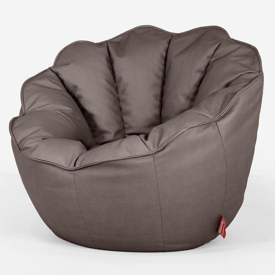 Pouf Fauteuil Natalia Sacco - Cuir Végan Chocolat 02