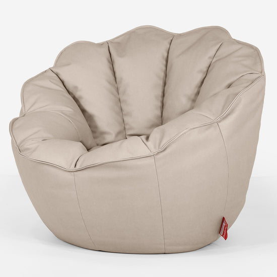 Pouf Fauteuil Natalia Sacco - Cuir Végan Ivoire 02