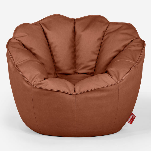 Pouf Fauteuil Natalia Sacco - Cuir Végan Marron 01