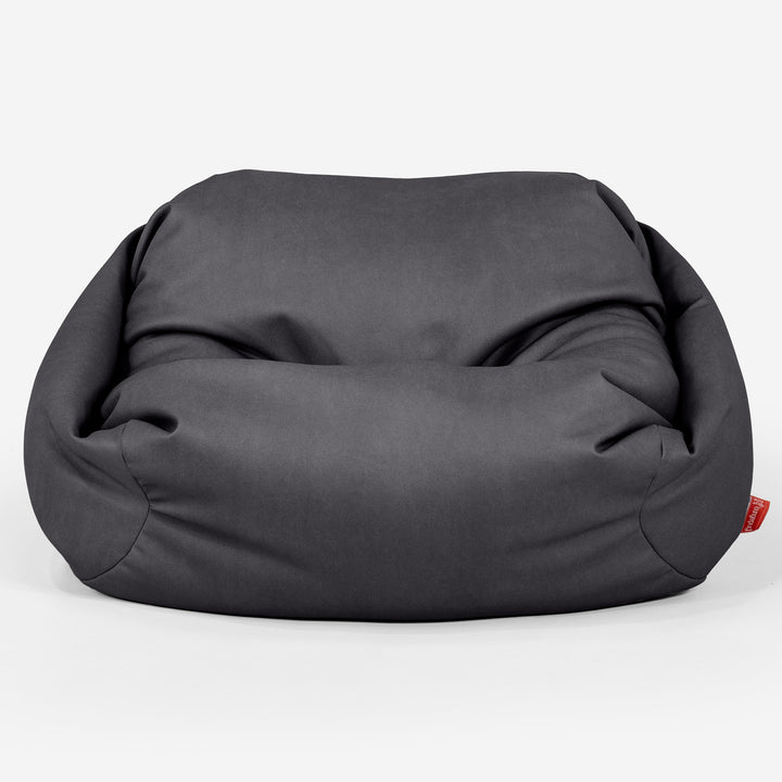 Pouf Fauteuil Sabine - Cuir Végan Noir 02