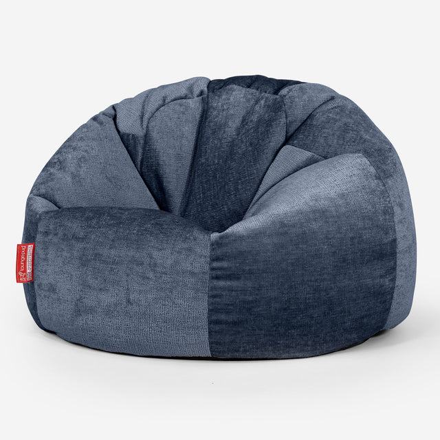 Pouf Poire Classique - Chenille Bleu Marine 01