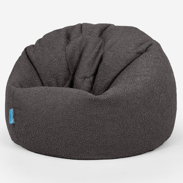 Pouf Poire Classique Enfant 1-5 ans - Bouclé Anthracite 01