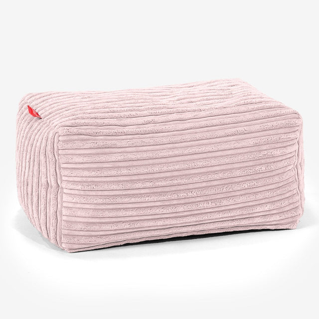 Pouf Repose Pied - Côtelé Rose 01