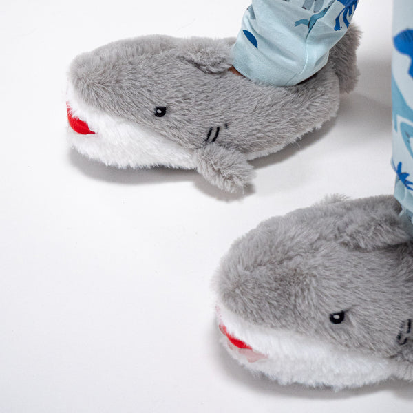 Pantoufles Requin Doux pour Enfants Fabric Close-up Image