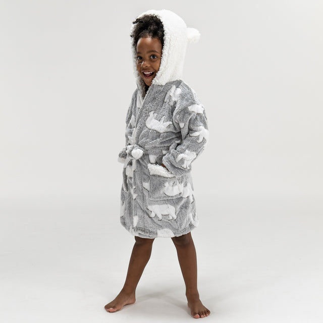 Peignoir en Polaire Imprimé Ours Polaire pour Enfants 01